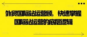 外贸国际站运营顾问，快速掌握国际站运营的底层逻辑-如意资源库