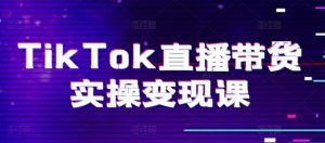TikTok直播带货实操变现课：系统起号、科学复盘、变现链路、直播配置、小店操作流程、团队搭建等。-如意资源库