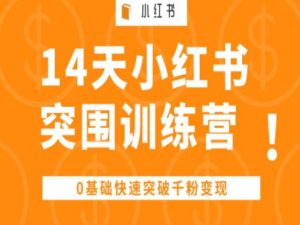 14天小红书突围训练营 ，0基础快速突破千粉变现-如意资源库