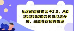 社区团店就这么干2.0,从0到1到100助力实体门店升级,赋能社区团购创业-如意资源库