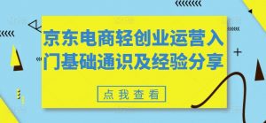 京东电商轻创业运营入门基础通识及经验分享-如意资源库