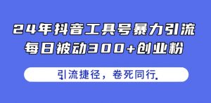 24年抖音工具号暴力引流,每日被动300+创业粉,创业粉捷径,卷死同行【揭秘】-如意资源库