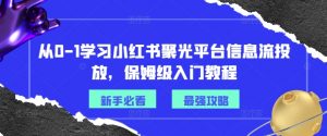 从0-1学习小红书聚光平台信息流投放,保姆级入门教程-如意资源库