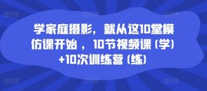 学家庭摄影，就从这10堂模仿课开始 ，10节视频课(学)+10次训练营(练)-如意资源库