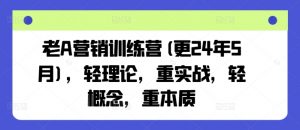 老A营销训练营(更24年7月)，轻理论，重实战，轻概念，重本质-如意资源库