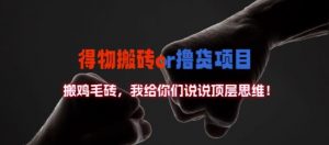 得物搬砖撸货项目?掰下数据，我给你们说说顶层思维【揭秘】-如意资源库