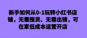 新手如何从0-1玩转小红书店铺，无需囤货、无需出镜，可在家低成本运营开店-如意资源库