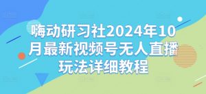 嗨动研习社2024年10月最新视频号无人直播玩法详细教程-如意资源库