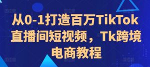 从0-1打造百万TikTok直播间短视频,Tk跨境电商教程-如意资源库