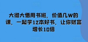 大彻大悟用书班，价值几W的课，一起学12本好书，让你财富增长10倍-如意资源库