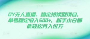 DY无人直播,稳定持续型项目,单号稳定收入500+,新手小白都能轻松月入过万【揭秘】-如意资源库