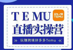 Temu直播实战营，玩赚跨境拼多多Temu，国内电商卷就出海赚美金-如意资源库