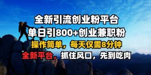 全新引流创业粉平台 单日引800+，创业兼职粉，操作简单，每天仅需8分钟【仅揭秘】-如意资源库