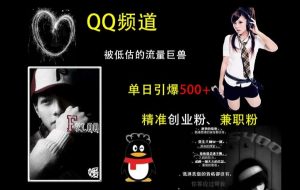 QQ频道：被低估的流量巨兽，单日引爆500+精准创业粉、兼职粉的引流秘籍-如意资源库