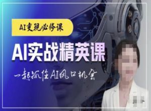 AI实战精英课,chatgptAI实战教程,一起抓住AI风口的机会-如意资源库