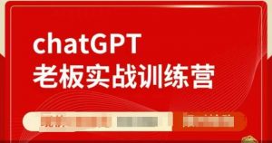 ChatGPT老板实战训练营,用GPT带飞,一人顶一个团队-如意资源库