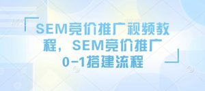 SEM竞价推广视频教程，SEM竞价推广0-1搭建流程-如意资源库