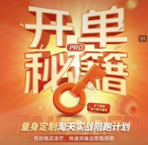 淘宝开单秘籍PRO,量身定制淘天实战陪跑计划,告别做店迷茫、快速突破运营瓶颈期-如意资源库
