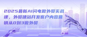 2025最新AI闪电做外贸实战课,外贸建站开发客户内容营销从0到3做外贸-如意资源库