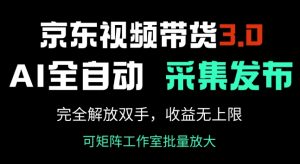 京东视频带货3.0，Ai全自动采集+自动发布，完全解放双手，收入无上限-如意资源库