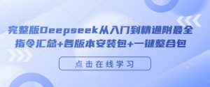 完整版Deepseek从入门到精通附最全指令汇总+各版本安装包+一键整合包-如意资源库