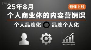个人商业体的内容营销课25年8月,个人品牌化,品牌个人化,自媒体ip内容营销策略-如意资源库