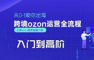 OZON入门到高阶全流程,从0-1助你出海,跨境ozon运营全流程-如意资源库