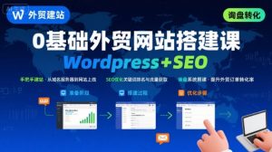 WordPress外贸建站+SEO优化课程,手把手教你从0到1搭建可获得询盘的外贸网站-如意资源库