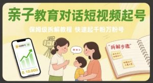 亲子教育对话短视频起号,保姆级拆解教程,快速起千粉万粉号-如意资源库