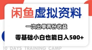 闲鱼虚拟资料新变现玩法,信息差项目,一次出单两份收益,无需囤货,可批量矩阵,零基础小白也能日入多张-如意资源库