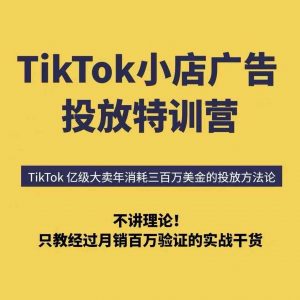 TikTok小店广告投放特训营,6天破局计划专治各种“投不动”,教你经过月销百万验证的实战干货-如意资源库