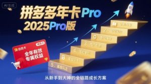 拼多多年卡2025Pro版，五大板块从认知到基础、从推广到活动、从活动到玩法-如意资源库
