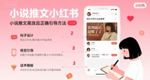 小说推文小红书高转化引导方法实操课,小说推文高效且正确引导方法-如意资源库