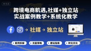 跨境电商新机遇，社媒+独立站，实战案例教学+系统化教学-如意资源库