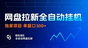 网盘拉新全自动挂G,独家项目,全自动运行完成拉新做任务,单窗口3张+【揭秘】-如意资源库