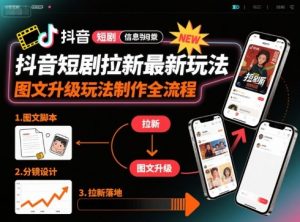 抖音短剧拉新最新玩法之图文升级玩法制作全流程，操作简单，0粉可做-如意资源库