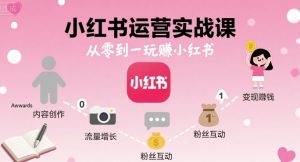 小红书运营实战课,从零到一玩賺小红书-如意资源库