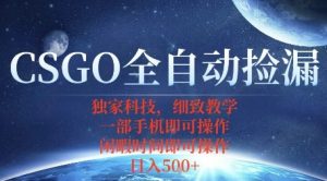 CSGO自动捡漏项目，最新独家玩法，一个手机即可操作，新手小白轻松月入1W+，操作简单易上手【揭秘】-如意资源库