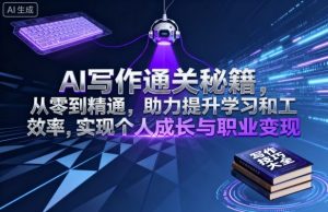 AI写作通关秘籍，从零到精通，助力提升学习和工作效率，实现个人成长与职业变现-如意资源库