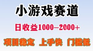 最新小游戏赛道，日收益1k-2k+，项目稳定上手快门槛低，在家就可以自己创业【揭秘】-如意资源库