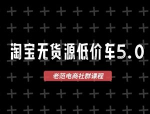 淘宝无货源价车5.0,2025最新VIP淘宝无货源课程,1688代发,蓝海选品,零成本创业首选(更新)-如意资源库