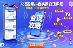 5G短视频抖音实操变现课程,自媒体,无谓引流变现-如意资源库