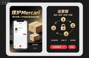 煤炉Mercari国外闲鱼二手电商运营实战全流程,仿品高利润,简单上手,闷声搞钱-如意资源库