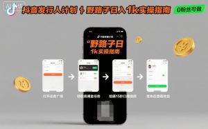 抖音发行人计划全新野路子玩法,随时随地,只要有手机,就能操作,日入1k+【揭秘】-如意资源库