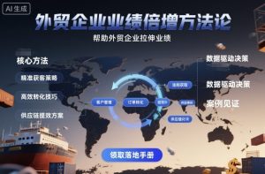 外贸企业业绩倍增方法论，帮助外贸企业拉伸业绩-如意资源库