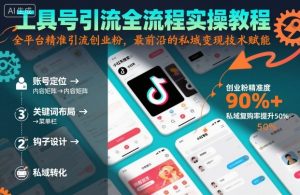 工具号引流全流程保姆级实操教程，全平台精准引流创业粉，最前沿的私域变现技术赋能-如意资源库