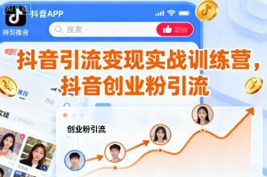抖音引流变现实战训练营，抖音创业粉引流-如意资源库
