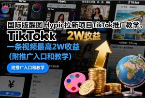 国际版醒图Hypic拉新项目TikTok推广教学,一条视频最高2W收益(附推广入口和教学)-如意资源库