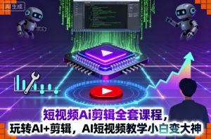 短视频Ai剪辑全套课程,玩转AI+剪辑,AI短视频教学小白变大神-如意资源库