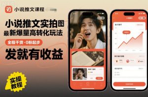 小说推文实拍双图文最新爆量高转化玩法,全程干货,0粉起步,发就有收益-如意资源库